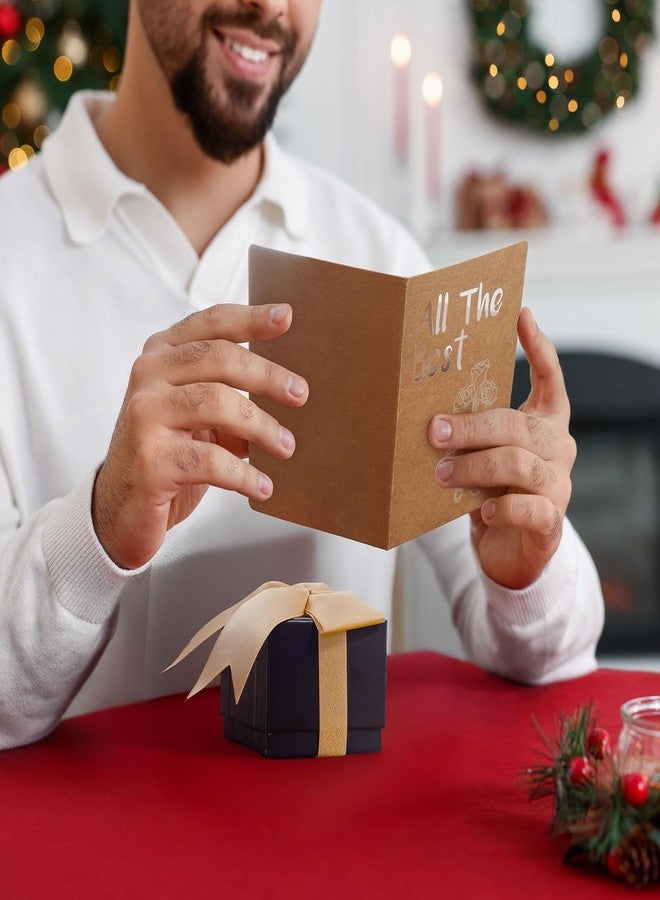 كينج ويل طقم صندوق هدايا كينج ويل بلاك لعيد الشكر، عيد الميلاد، وأعياد الميلاد، صندوق تغليف 6.9 بوصة × 4.2 بوصة × 0.7 بوصة مع بطاقة تهنئة وربطة عنق من شريط ذهبي. - Image 3